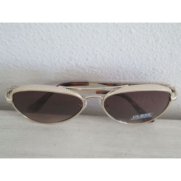 Guess GF0350 Women's Gold Tone Metal Frame Brown Gradient Aviator Sunglasses - Picture 5 of 11